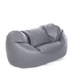 Faux Leather Settee Bean Bag -Bean Bag Chairs Store faux leather settee bean bag grey 2
