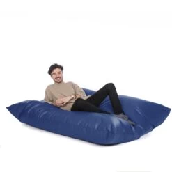 Faux Leather Slab Bean Bag - Replacement Cover -Bean Bag Chairs Store faux leather slab bean bag royal blue 1 1