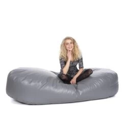 Faux Leather Sofa Bed Bean Bag - Replacement Cover -Bean Bag Chairs Store faux leather sofa bed bean bag grey 1 1