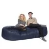 Faux Leather Sofa Bed Bean Bag - Replacement Cover -Bean Bag Chairs Store faux leather sofa bed bean bag navy blue 1 1