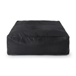 Faux Leather Square Bean Bag - Replacement Cover -Bean Bag Chairs Store faux leather square bean bag black 1 1