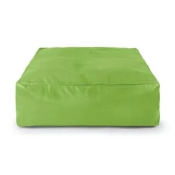 Faux Leather Square Bean Bag - Replacement Cover -Bean Bag Chairs Store faux leather square bean bag lime green 1 1