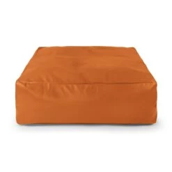 Faux Leather Square Bean Bag - Replacement Cover -Bean Bag Chairs Store faux leather square bean bag orange 1 1