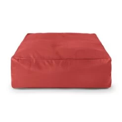 Faux Leather Square Bean Bag - Replacement Cover -Bean Bag Chairs Store faux leather square bean bag red 1 1