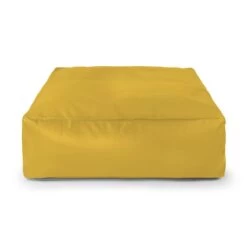 Faux Leather Square Bean Bag - Replacement Cover -Bean Bag Chairs Store faux leather square bean bag sunflower yellow 1 1