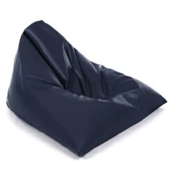 Faux Leather Tri-Gamer Bean Bag -Bean Bag Chairs Store faux leather tri gamer bean bag navy blue 1