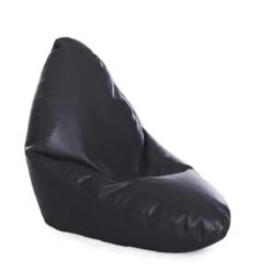 Faux Leather Wedgie Bean Bag -Bean Bag Chairs Store faux leather wedgie bean bag black 1