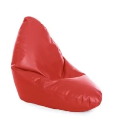 Faux Leather Wedgie Bean Bag - Replacement Cover -Bean Bag Chairs Store faux leather wedgie bean bag red 1 1