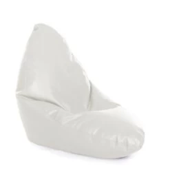 Faux Leather Wedgie Bean Bag - Replacement Cover -Bean Bag Chairs Store faux leather wedgie bean bag white 1 1