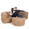 Faux Suede Couch Bean Bag - Replacement Cover -Bean Bag Chairs Store faux suede couch bean bag caramel 1 1