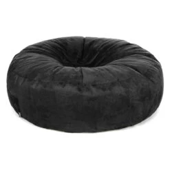 Faux Suede Ingot Bean Bag - Replacement Cover -Bean Bag Chairs Store faux suede ingot bean bag black 1 1