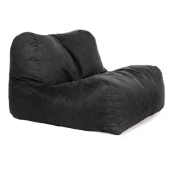 Faux Suede LayZ Bean Bag -Bean Bag Chairs Store faux suede layz bean bag black 1