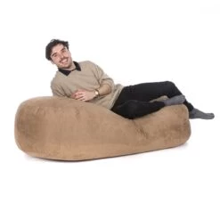 Faux Suede Lounger Bean Bag - Replacement Cover -Bean Bag Chairs Store faux suede lounger bean bag caramel 1 1