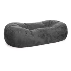 Faux Suede Lounger Bean Bag -Bean Bag Chairs Store faux suede lounger bean bag grey 1