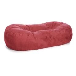 Faux Suede Lounger Bean Bag - Replacement Cover -Bean Bag Chairs Store faux suede lounger bean bag raspberry 1 1