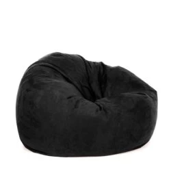Faux Suede Retro Classic Bean Bag - Replacement Cover -Bean Bag Chairs Store faux suede retro classic bean bag black 1 1