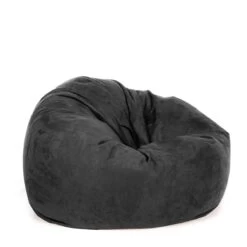 Faux Suede Retro Classic Bean Bag - Replacement Cover -Bean Bag Chairs Store faux suede retro classic bean bag grey 1 1