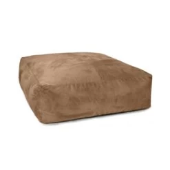Faux Suede Square Bean Bag -Bean Bag Chairs Store faux suede square bean bag caramel 1