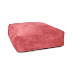 Faux Suede Square Bean Bag -Bean Bag Chairs Store faux suede square bean bag raspberry 1