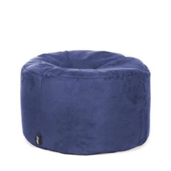 Faux Suede Stool Bean Bag -Bean Bag Chairs Store faux suede stool bean bag ocean blue 2
