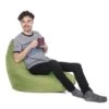 Faux Suede Wedgie Bean Bag -Bean Bag Chairs Store faux suede wedgie bean bag lime green 1