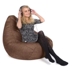 Luxury Chenille Hi-Back Gamer Bean Bag - Replacement Cover -Bean Bag Chairs Store hi back gamer bean bag luxury walnut 1