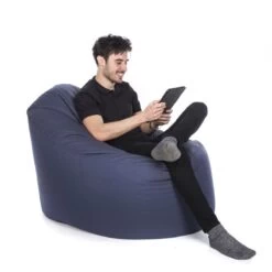 Indoor/Outdoor Bean Bag Chair - Replacement Cover -Bean Bag Chairs Store indoor outdoor bean bag chair navy blue 1 1