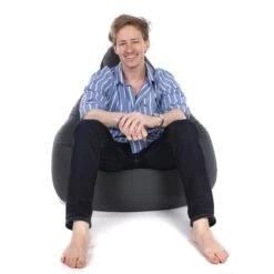 Indoor/Outdoor Hi-Back Gamer Bean Bag -Bean Bag Chairs Store indoor outdoor hi back gamer bean bag grey 1