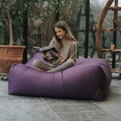 Indoor/Outdoor Square Bean Bag - Replacement Cover -Bean Bag Chairs Store indoor outdoor square bean bag woman 1