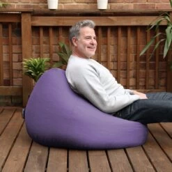 Indoor/Outdoor Luxe Chair Bean Bag -Bean Bag Chairs Store luxe bean bag chair indoor outdoor purple