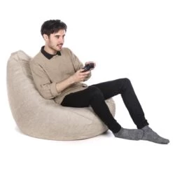 Luxury Chenille Hi-Back Gamer Bean Bag -Bean Bag Chairs Store luxury chenille hi back gamer bean bag straw