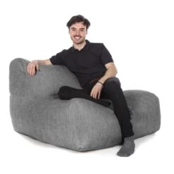 Luxury Chenille LayZ Bean Bag -Bean Bag Chairs Store luxury chenille layz bean bag charcoal 1
