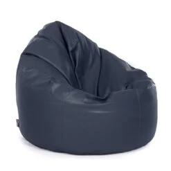 Real Leather Bean Bag Chair - Replacement Cover -Bean Bag Chairs Store real leather bean bag chair blue 1 1