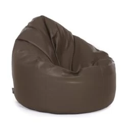 Real Leather Bean Bag Chair - Replacement Cover -Bean Bag Chairs Store real leather bean bag chair chocolate brown 1 1