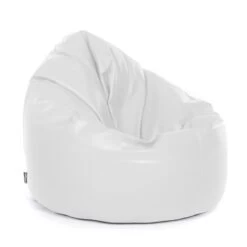 Real Leather Bean Bag Chair - Replacement Cover -Bean Bag Chairs Store real leather bean bag chair white 1 1