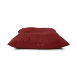 Real Leather Cushion Bean Bag - Square -Bean Bag Chairs Store real leather cushion bean bag square red 3