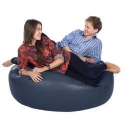 Real Leather Ingot Bean Bag - Replacement Cover -Bean Bag Chairs Store real leather ingot bean bag blue 1 1