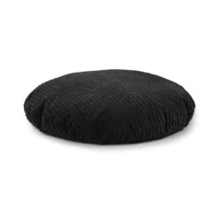 Corduroy Cushion Bean Bag - Round -Bean Bag Chairs Store round cushion bean bag corduroy black 3