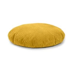 Corduroy Cushion Bean Bag - Round -Bean Bag Chairs Store round cushion bean bag corduroy mustard 3