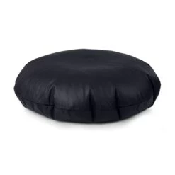 Real Leather Cushion Bean Bag - Round -Bean Bag Chairs Store round cushion bean bag real leather black 1