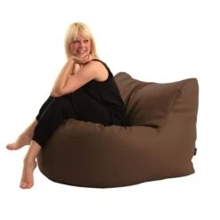 Faux Leather Seat Bean Bag - Replacement Cover -Bean Bag Chairs Store seat bean bag faux leather chocolate brown 1