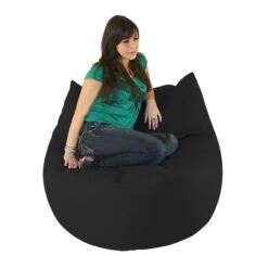Real Leather Seat Bean Bag -Bean Bag Chairs Store seat beanbags real leather black