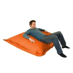Faux Leather Oxford Cushion Bean Bag - Replacement Cover -Bean Bag Chairs Store slab mkii beanbag fax leather orange 1