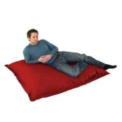 Faux Leather Oxford Cushion Bean Bag - Replacement Cover -Bean Bag Chairs Store slab mkii beanbags leatherette red 1