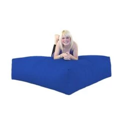 Cotton Square Bean Bag - Replacement Cover -Bean Bag Chairs Store square bean bags cotton royal blue 1