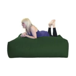 Cotton Square Bean Bag - Replacement Cover -Bean Bag Chairs Store square beanbag fabric forest green 1