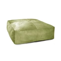 Designer Velvet Square Bean Bag -Bean Bag Chairs Store square velvet lime green 1
