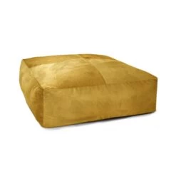 Designer Velvet Square Bean Bag -Bean Bag Chairs Store square velvet mustard 1
