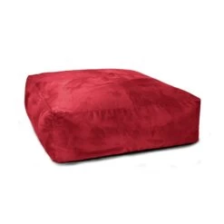 Designer Velvet Square Bean Bag -Bean Bag Chairs Store velvet square bean bag raspberry red 1